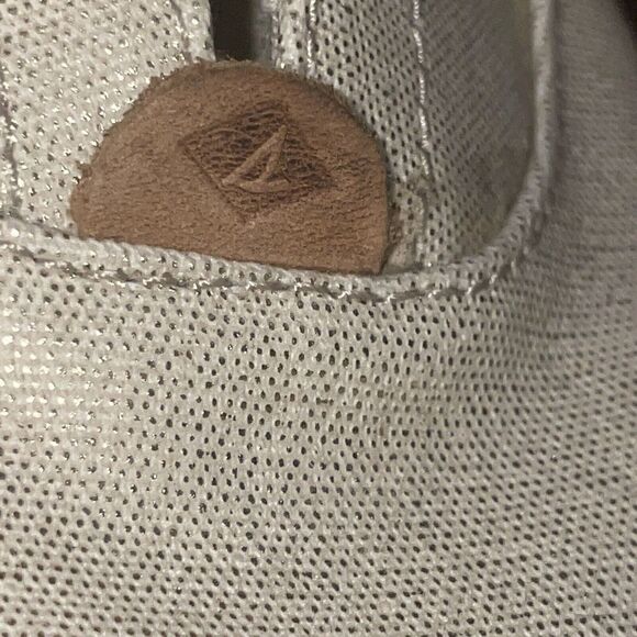 Sperry Crest Edge Metallic Sneakers Women’s Sz 8.5 Lace Up Oatmeal Cushion Beige - Picture 9 of 11